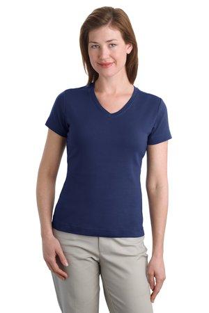 DISCONTINUED Port Authority® Ladies Modern Stretch Cotton V-Neck Shirt. L516V