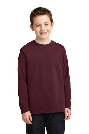 Port & Company® Youth Long Sleeve 5.4-oz 100% Cotton T-Shirt. PC54YLS