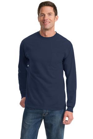 Port & Company® - Long Sleeve Essential T-Shirt with Pocket.  PC61LSP