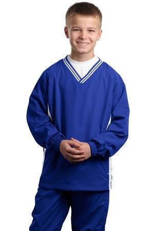 Sport-Tek® Youth Tipped V-Neck Raglan Wind Shirt. YST62